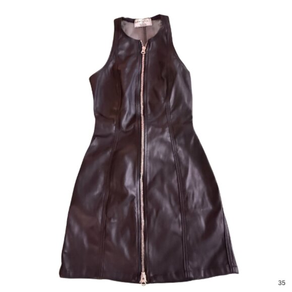 STYLE BUNDLE: GW REVICE Faux Leather Dress + NWOT ZARA Turtleneck, XS/S BB1711B - Picture 3 of 7